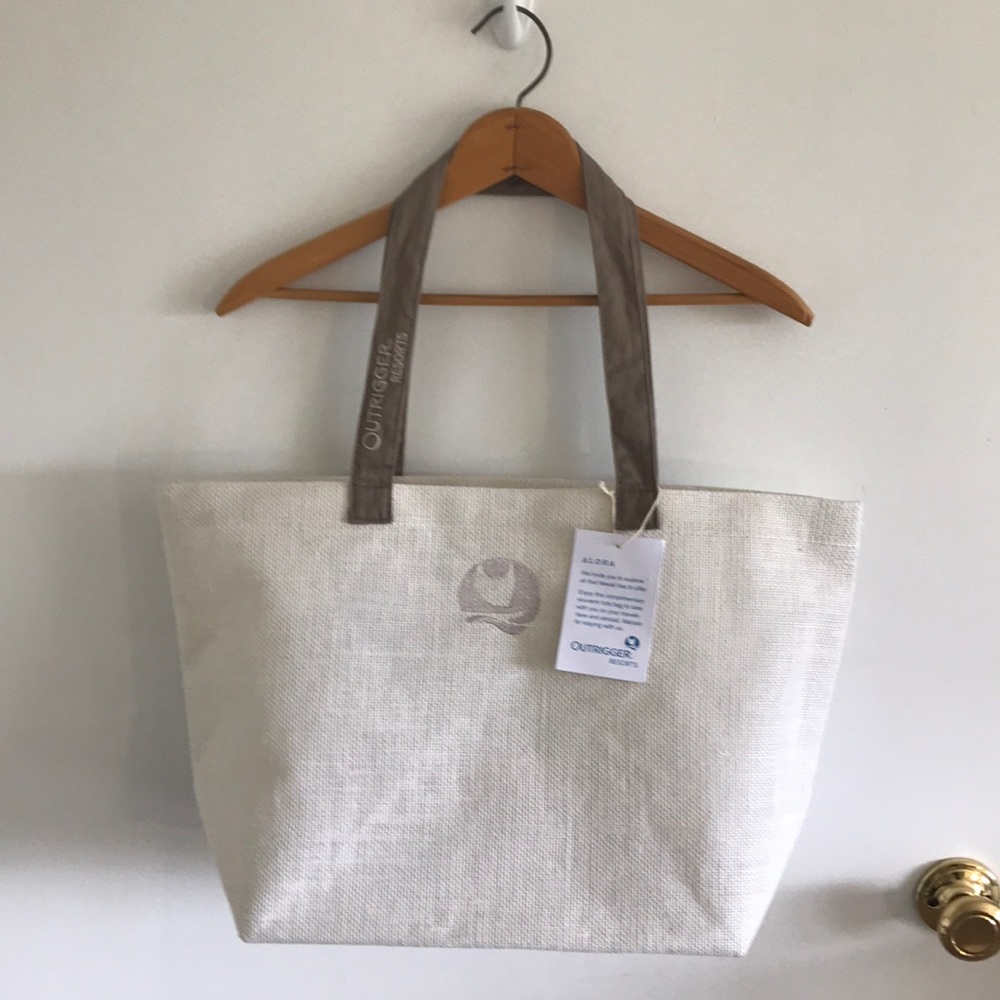 Beautiful Burlap Tote by Outrigger Resort